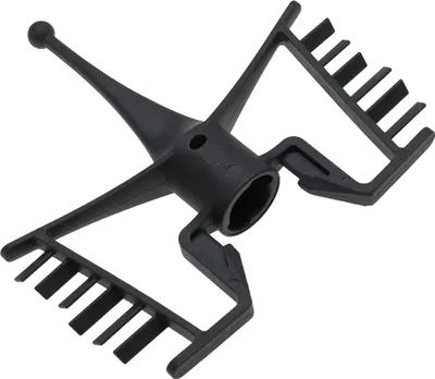 A black plastic whisk attachment for a kitchen machine, shown against a white background.