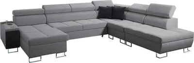 Produktbild von MIRJAN24 Ecksofa Genewa X, Eckcouch mit Schlaffunktion und Bettkasten, U-Form Polsterecke (Sawana 21 + Sawana 14, Seite: Rechts)