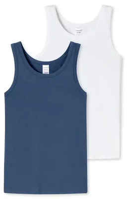 Produktbild von Schiesser Jungen 2 Pack Unterhemd - 95/5 Baumwolle - Größe 140 bis 176