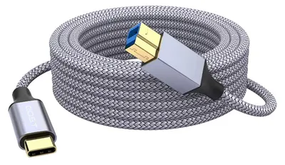Productafbeelding van Qost - USB-C naar Printerkabel 3.0 - USB-B 3.0 naar USB-C - 0.5 Meter - Spacegrey, AI-gegenereerde afbeelding