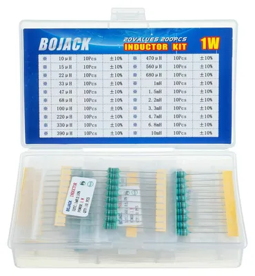 Induktivitäten-Sortiment 20 Werte, 200 St., 1 W, 10 µH–10 mH