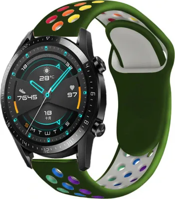Produktbild von Strap-it Huawei Watch GT 2 Sport Armband (Buntes Armeegrün)