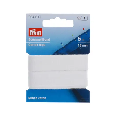 Obrázok produktu pre Prym bavlnená páska 15 mm biela