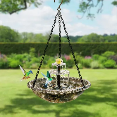 Produktbild von Vogelbad mit Solarenergie, Kaskaden-Design, zum Aufhängen, für den Garten
