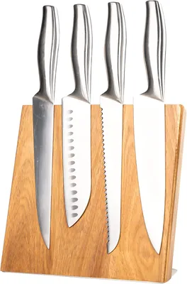Produktbild von Coninx Coninx Quin Knife Block Magnetic 22x23CM - Messer Magnet - Anti-Rutsch - Messerhalter Edelstahl / Akazie