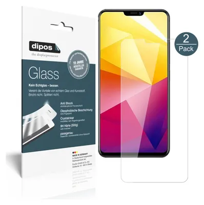 Produktbild von 2x Schutzfolie für Vivo X21i - Anti-Shock 9H Folie dipos Glass Displayfolie