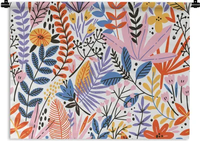 Produktbild von MuchoWow® Wandteppich Wandbehang Sommer - Blätter - Pflanzen 150x112 cm Tapisserie Dekoration Wandtuch - Wanddecke - Wandteppiche