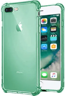 Produktbild von Smartphonica iPhone 7/8 Plus transparente  stoßfeste Silikonhülle mit Bumper - Grün