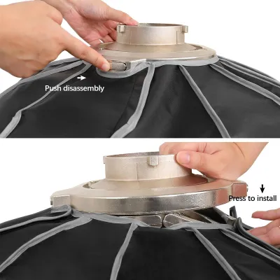 Flash Softbox fr SP 90 cm/ 35.4in Schnellfreisetzung Parabolic Softbox Foldable mit Bowen Mount Grid fr Fotografie Studio Fotografie Portr?t Live Stream Mhelo (60 cm)