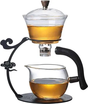 Productafbeelding van Famanu Glazen theeset met roestvrijstalen infuser en hittebestendige theepot - 350 ml