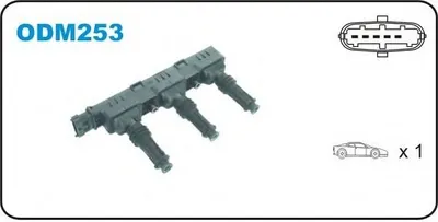 Produktbild von JANMOR ODM253 Zündspule für OPEL Corsa C Schrägheck (X01) Corsa B Schrägheck (S93) AGILA (A) (H00) AGILA (B) (H08) für VAUXHALL Corsa Mk II Schrägheck