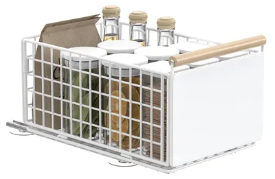 Image de Tiroir de cuisine télescopique avec paniers autocollants pour sous l'évier