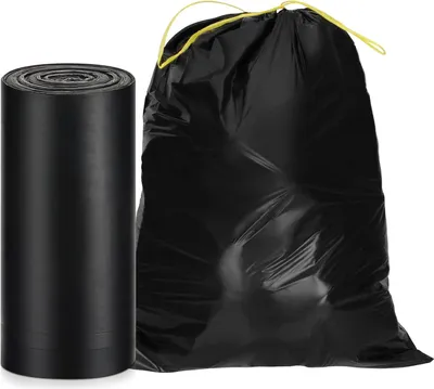Immagine prodotto di Sacchi per rifiuti grandi da 35 litri con cordoncino - Sacchi per rifiuti resistenti e robusti (100 pezzi)
