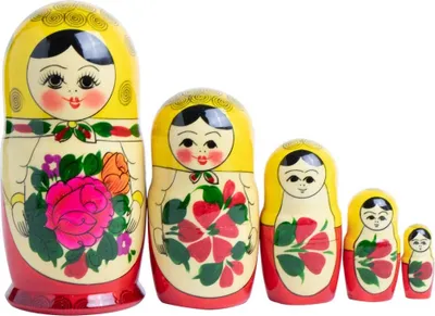 Produktbild von Semenovskaya Matröschka Matroschka Babuschka Matrjoschka 5 Steckpuppen 16cm - Holzpuppe Матрёшка Matruschka
