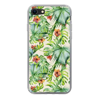 Produktbild von MuchoWow® Handyhülle Schutzhülle Hülle für iPhone 8 Blume - Blatt - Muster Silikon Softcase Handy Hülle - Schutzhaube