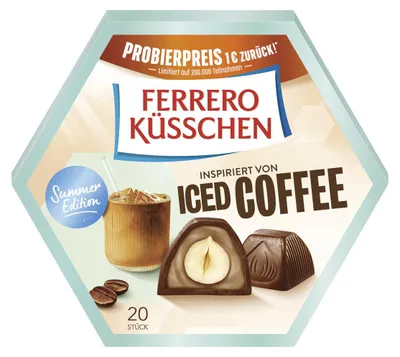 Zdjęcie produktu dla Ferrero Küsschen Iced Coffee – edycja letnia, opakowanie 20 sztuk, 190 g