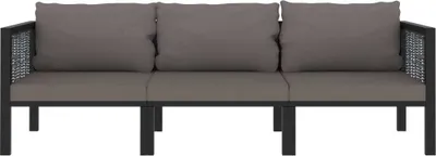 Produktbild von vidaXL 3-Sitzer-Sofa mit Auflage Anthrazit Poly Rattan