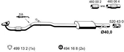 Produktbild von ERNST 055154 Mittelschalldämpfer Schalldämpfer für OPEL AGILA (A) (H00)