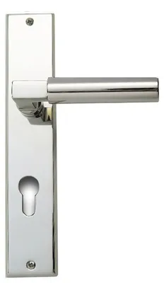 Produktbild von Chiara R988 Ghidini Türgriff-Langschild-Garnitur Bauhaus Stil  M7 glanznickel (Lochung: PZ) Lochung: PZ