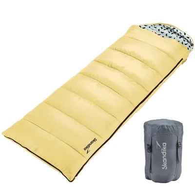 Produktbild von Skandika Deckenschlafsack Iceland Single | Schlafsack Outdoor für Erwachsene, 3 Jahreszeiten mit Baumwolle, 220 x 80 cm, als Doppelschlafsack nutzbar