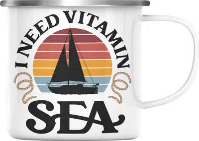Produktbild von Trendation - Segeln Geschenk Emaille Tasse Mir Reichts Ich Geh Segeln Geschenkidee für Segler Emaille Emaille Tasse Besonders Segelboot Mann (Silber)