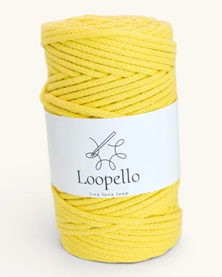 Produktbild von Loopello Baumwollkordel Pro 5 mm 100 m – Hellgelb