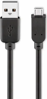 Produktbild von Goobay 93921 Kábel USB 2.0 Hi-Speed, čierny, 5 m - konektor USB 2.0 (typ A) &gt; konektor USB 2.0 micro (typ B)