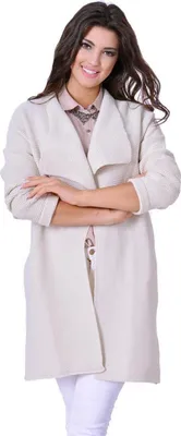Produktbild von Damen Strickjacke Sweats Poncho Umhang Cardigan Jacke; Beige/S/M/L