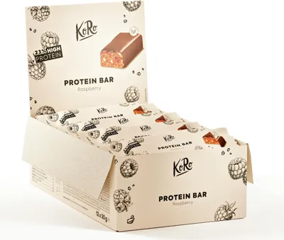 Produktbild von KoRo I Veganer  Proteinriegel Raspberry | 12 x 50 g