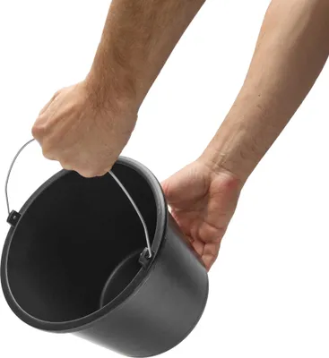 Image de Seau de chantier Garronda 5 L - Seau à mortier robuste en plastique recyclé avec anse métallique, seau à plâtre solide et seau de maçon pour le chantier, le jardin et la maison GD-0168