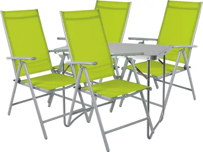 Produktbild von 5-teiliges Campingmöbel Set Aluminium Textilen Lime
