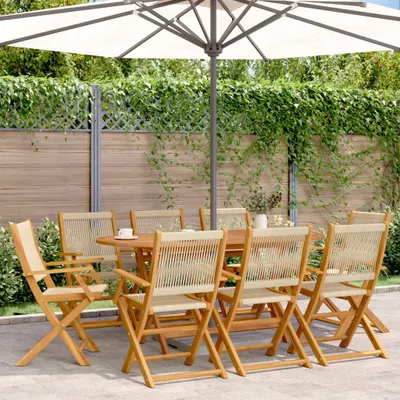 Produktbild von Möbel Gartenstühle 8 Stk. Klappbar Beige Massivholz Akazie - Gartenstühle 3214573
