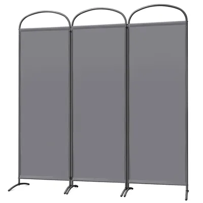 Zdjęcie produktu dla Angel Living 3-częściowy ekran łukowy 168X185CM ekran balkonowy ekran balkonowy przegroda dzieląca pokój, szary