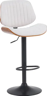 Produktbild von Barhocker Clawson Stoff schwarz - walnuss/creme