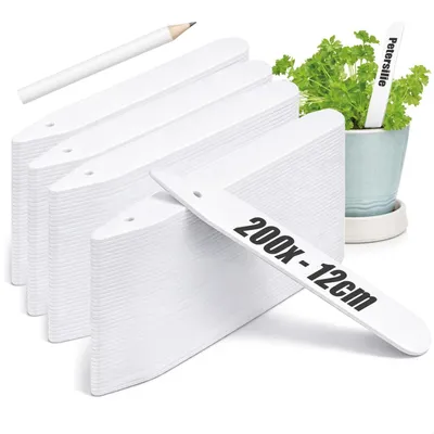 Produktbild von Pflanzenetiketten 200 Stueck, 12 cm, wiederverwendbar, fuer Garten, Balkon, Blumentoepfe