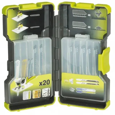 Produktbild von Ryobi RAK20JB Kit 20 Stichsägeblätter 75/100 mm Holz Kunststoff Metall