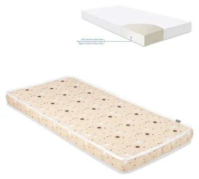 Produktbild von Kikkaboo Babybett Matratze Fantasia Stars 120 x 60 x 9 cm, Bezug aus Baumwolle beige