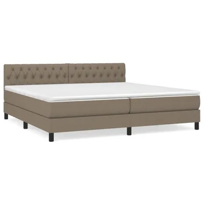 Immagine prodotto di vidaXL Letto a molle con materasso Taupe 200x200 cm in tessuto