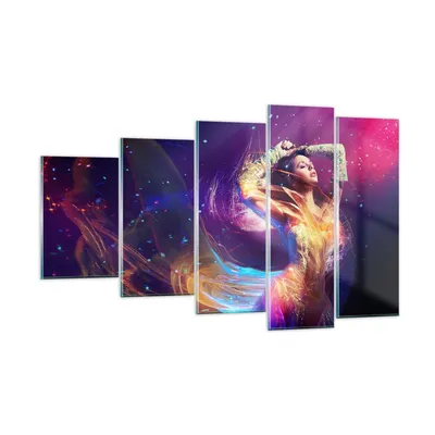 Produktbild von Bilder auf glas - Schönheit Disco Mode Make-up - 100x60cm - Glasbilder - Wandbilder - Kunstdruck - zum Aufhängen bereit - Wanddekoration aus Glas - Glas Bilder - Wandbild auf Glas - GEG100x60-2143