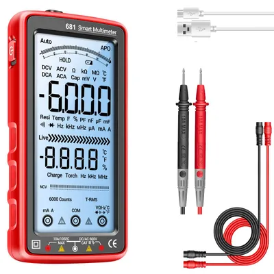 Produktbild von Multimeter Digital Tester Smart Wiederaufladbarer Ohm Voltmeter Auto Ranging TRMS 6000 Counts mit NCV,Gleich/Wechsel strom,AC/DC Spannung,Widerstand