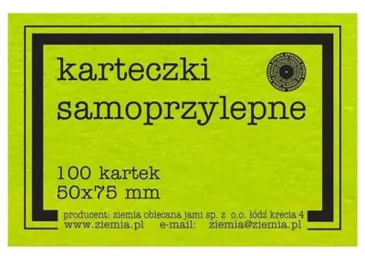 Produktbild von Haftnotizen Fluo 50 x 75 mm, 100 Stück, grün – Ziemia Obiecana