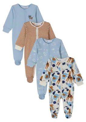 Image de Minoti - Pyjama pour bébé garçon, manches longues (lot de 4) MN287 (92) (coloré)