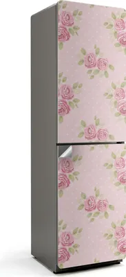Produktbild von Kleines Blumenmuster – Kühlschrank Aufkleber – Klebefolie Kühlschrank – Kühlschrank Nachbildung – Kühlschrankfolie selbstklebend – Küchen Nachbildungation – 60x205 cm