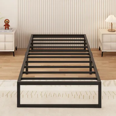 Zdjęcie produktu dla Łóżko metalowe jednoosobowe, 90 x 200 cm, z materacem sprężynowym