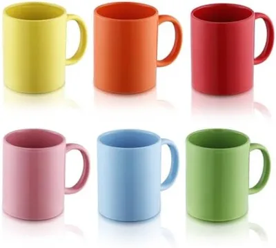 Produktbild von PolkaHome® Kaffeetassen Set 6er - Große 350ml Tassen - Spülmaschinengeeignet
