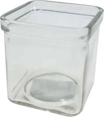Produktbild von Windlicht Glas quadratisch 7,5x7,5x8cm Kerzenglas Teelichtglas