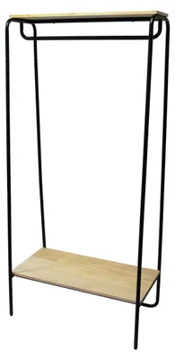 Obrázek produktu pro Průmyslový věšák na oblečení z kovu a dřeva, rozměry 80 x 45 x 170 cm