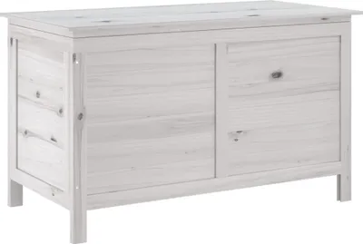 Produktbild von Gartentruhe Weiß 99x49,5x58,5 cm Massivholz Tanne