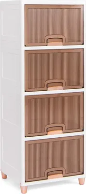 Obrázek produktu pro Úložný box 150 l s magnetickými dvířky, sada 4 ks, stohovatelný plastový box, bílá