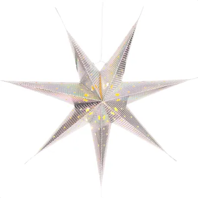 Produktbild von com-four® LED Deko Stern silberfarben - Weihnachtsdekoration Stern mit Beleuchtung - LED-Beleuchtung zum Aufhängen - warm-weiß